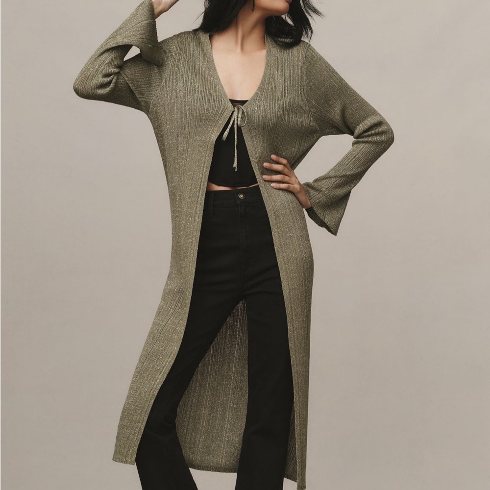 Anthropologie Long Shine Cardigan